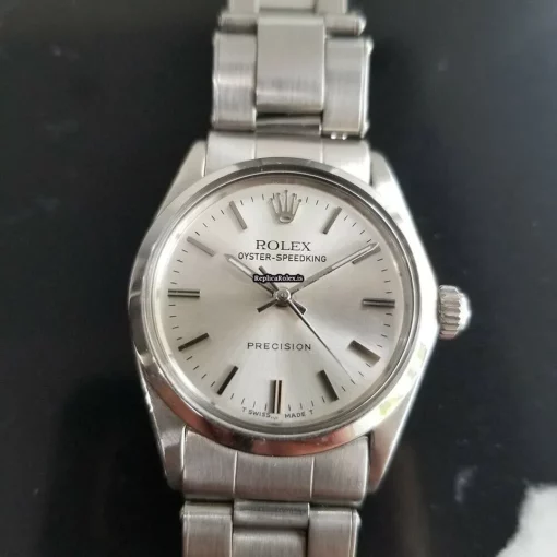 Durable Replica Rolex Oyster Precision Caliber 1215 Manual Winding Movement 30mm Steel Case Mens/unisex Watch - Image 2