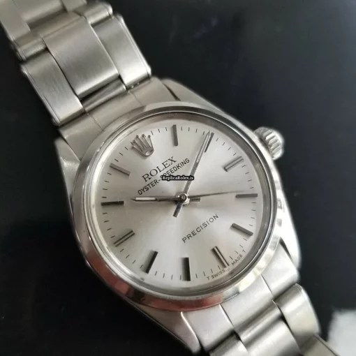 Durable Replica Rolex Oyster Precision Caliber 1215 Manual Winding Movement 30mm Steel Case Mens/unisex Watch - Image 3