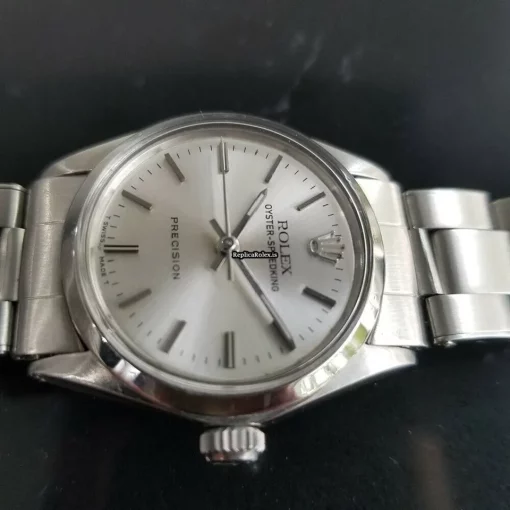 Durable Replica Rolex Oyster Precision Caliber 1215 Manual Winding Movement 30mm Steel Case Mens/unisex Watch - Image 4