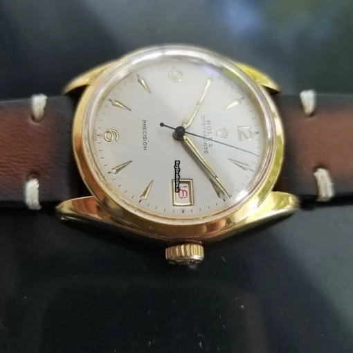 Exquisite Fake Rolex Oyster Precision Caliber 740 Manual Winding Movement 34mm Gold/steel Case Mens/unisex Watch - Image 5