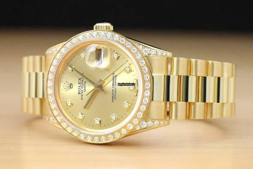 Fantastic Replica Rolex Oyster Perpetual Date 15038 Caliber 3035 Automatic Movement 34mm Yellow Gold Case Mens/unisex Watch - Image 2