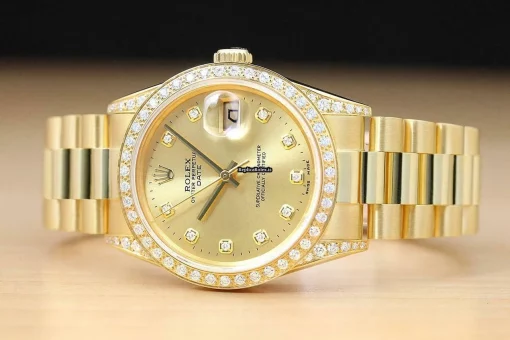 Fantastic Replica Rolex Oyster Perpetual Date 15038 Caliber 3035 Automatic Movement 34mm Yellow Gold Case Mens/unisex Watch - Image 3