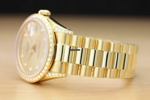 Fantastic Replica Rolex Oyster Perpetual Date 15038 Caliber 3035 Automatic Movement 34mm Yellow Gold Case Mens/unisex Watch - Image 4