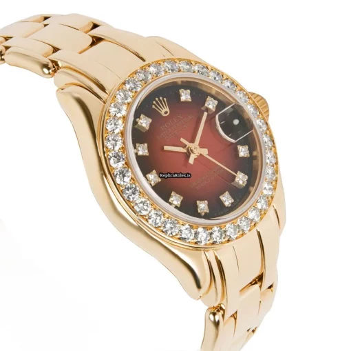 Trustworthy Replica Rolex Lady-datejust Pearlmaster 69298 Automatic Movement 29mm Yellow Gold Case Womens Watch - Image 2