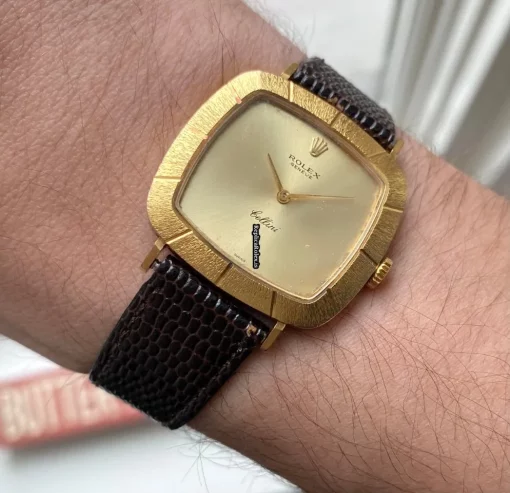 High-end Fake Rolex Cellini Caliber 1600 Manual Winding Movement Yellow Gold Case Mens/unisex Watch - Image 10