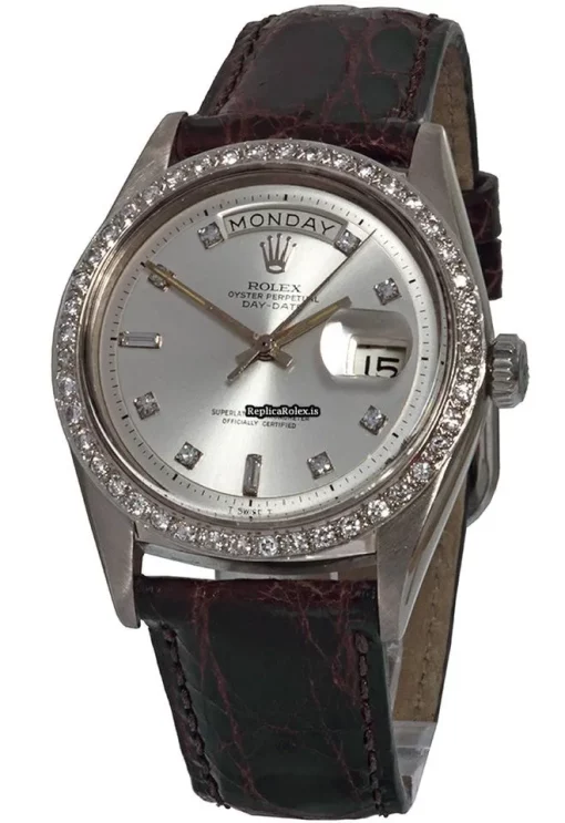 Well Made Replica Rolex Day-date 36 1803 Caliber 1556 Automatic Movement 36mm White Gold Case Mens/unisex Watch