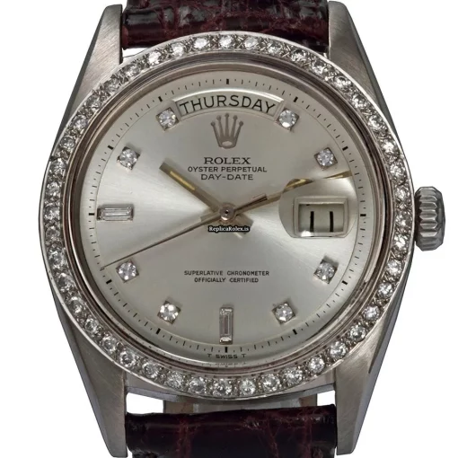 Well Made Replica Rolex Day-date 36 1803 Caliber 1556 Automatic Movement 36mm White Gold Case Mens/unisex Watch - Image 2