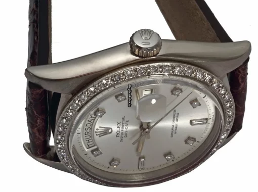 Well Made Replica Rolex Day-date 36 1803 Caliber 1556 Automatic Movement 36mm White Gold Case Mens/unisex Watch - Image 4