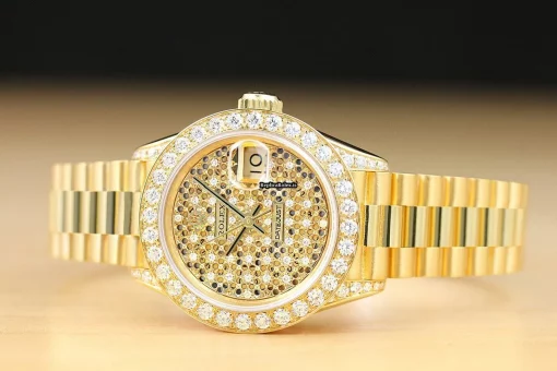 Discount Replica Rolex Lady-datejust 69178 Caliber 2135 Automatic Movement 26mm Yellow Gold Case Womens Watch - Image 3