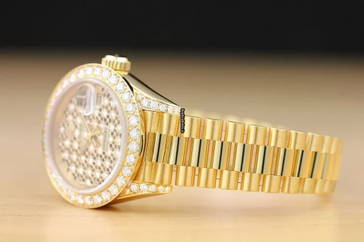Discount Replica Rolex Lady-datejust 69178 Caliber 2135 Automatic Movement 26mm Yellow Gold Case Womens Watch - Image 4