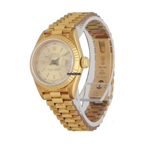 Fine Replica Rolex Lady-datejust 69178 Caliber 2235 Automatic Movement 26mm Yellow Gold Case Womens Watch - Image 2
