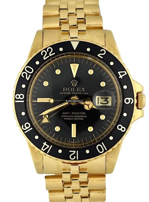 Beautiful Replica Rolex Gmt-master 1675 Caliber 1570 Automatic Movement 40mm Yellow Gold Case Mens/unisex Watch