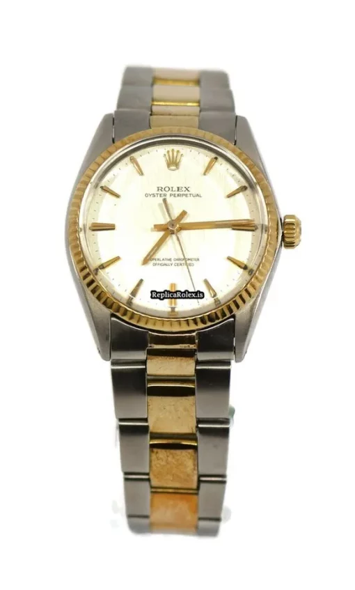 Remarkable Replica Rolex Oyster Perpetual 34 1002 Caliber 1570 Automatic Movement 34mm Gold/steel Case Mens/unisex Watch