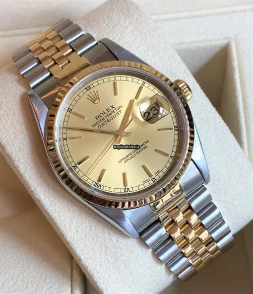 Wonderful Replica Rolex Datejust 16233 Caliber 3135 Automatic Movement 36mm Gold/steel Case Mens/unisex Watch - Image 2