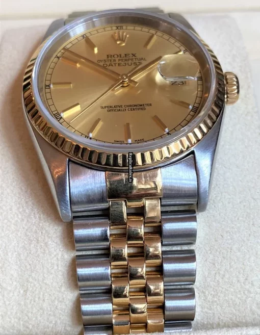 Wonderful Replica Rolex Datejust 16233 Caliber 3135 Automatic Movement 36mm Gold/steel Case Mens/unisex Watch - Image 7