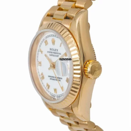 Awesome Replica Rolex Lady-datejust 69178 Automatic Movement 28mm Yellow Gold Case Womens Watch - Image 5