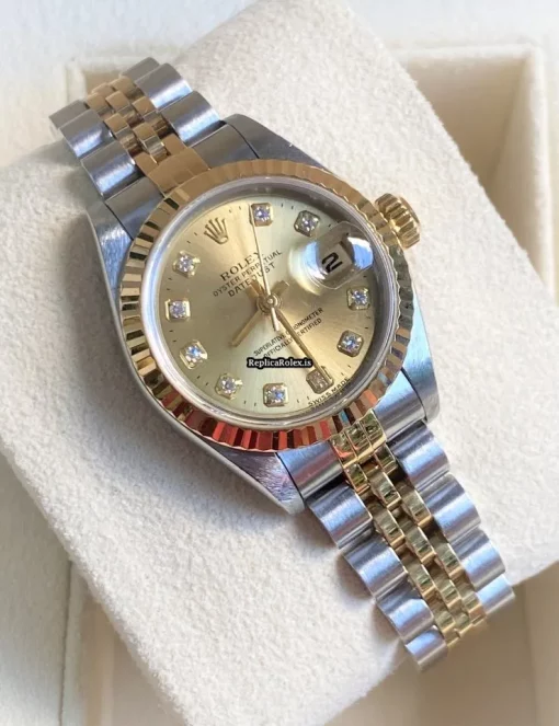 Nice Fake Rolex Lady-datejust 69173 Caliber 2135 Automatic Movement 26mm Gold/steel Case Womens Watch