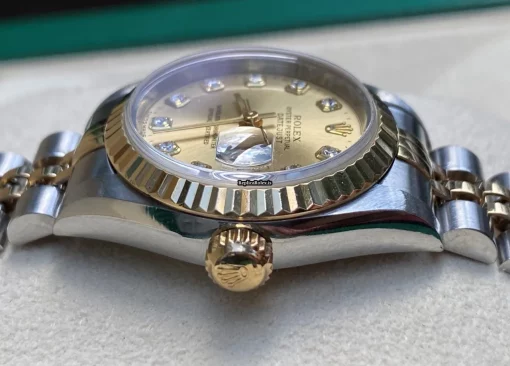 Nice Fake Rolex Lady-datejust 69173 Caliber 2135 Automatic Movement 26mm Gold/steel Case Womens Watch - Image 8