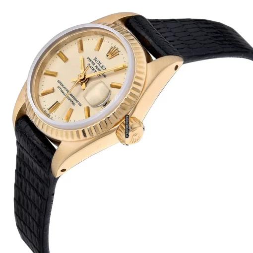 Swiss Replica Rolex Lady-datejust 6917 Self Winding Automatic 26mm Yellow Gold Case Womens Watch - Image 3