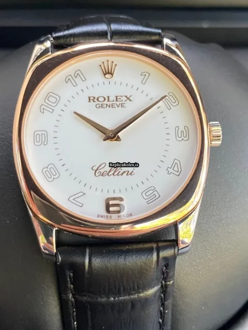 Defect Fake Rolex Cellini Danaos 4233 Caliber 1602 Manual Winding Movement 34mm White Gold Case Mens/unisex Watch - Image 3