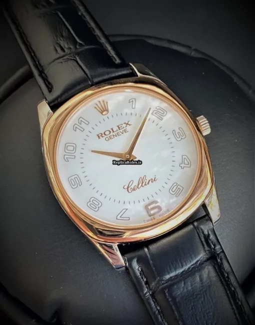 Defect Fake Rolex Cellini Danaos 4233 Caliber 1602 Manual Winding Movement 34mm White Gold Case Mens/unisex Watch - Image 4