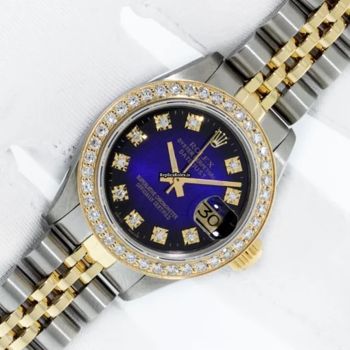 Cheap Copies Rolex Lady-datejust 69173 Caliber 2135 Automatic Movement 26mm Gold/steel Case Womens Watch - Image 2