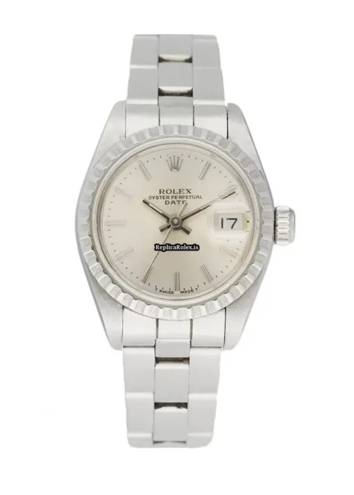 Fine Replica Rolex Oyster Perpetual Lady Date 69240 Automatic Movement 26mm Steel Case Womens Watch