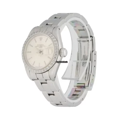 Fine Replica Rolex Oyster Perpetual Lady Date 69240 Automatic Movement 26mm Steel Case Womens Watch - Image 2