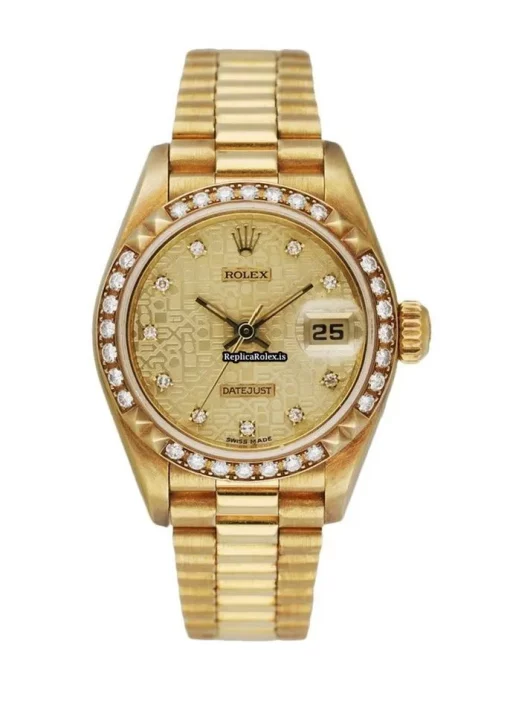 Pleasing Replica Rolex Lady-datejust 69268 Automatic Movement 26mm Yellow Gold Case Womens Watch