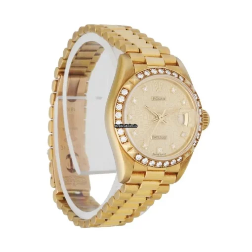 Pleasing Replica Rolex Lady-datejust 69268 Automatic Movement 26mm Yellow Gold Case Womens Watch - Image 3