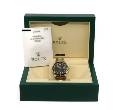 Incredible Replica Rolex Submariner Date 16613 Caliber 3135 Automatic Movement 40mm Gold/steel Case Mens/unisex Watch - Image 4