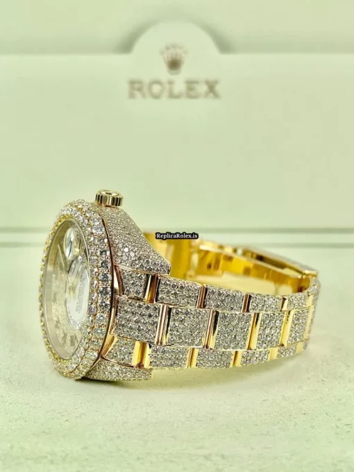 Lovely Fake Rolex Sky-dweller 326938 Caliber 9001 Automatic Movement 42mm Yellow Gold Case Mens/unisex Watch - Image 2