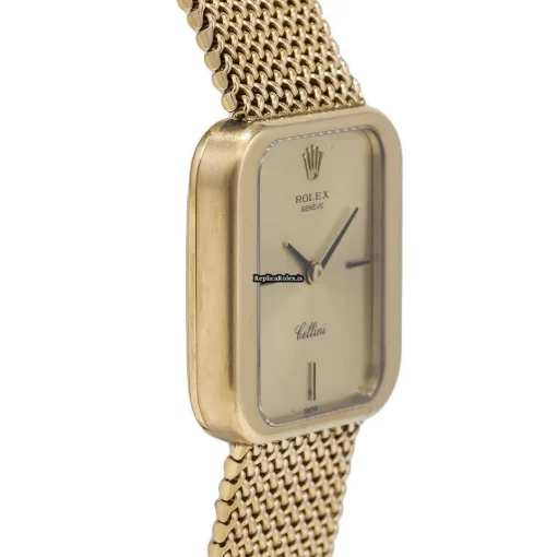 Beautiful Imitation Rolex Cellini 4335 Automatic Movement 23mm Yellow Gold Case Womens Watch - Image 4