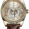 Durable Fake Rolex Sky-dweller 326138 Caliber 9001 Automatic Movement 42mm Yellow Gold Case Mens/unisex Watch