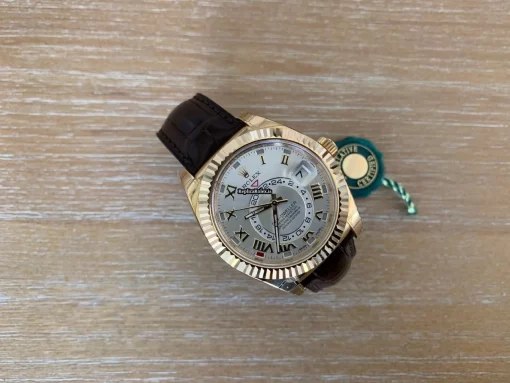 Durable Fake Rolex Sky-dweller 326138 Caliber 9001 Automatic Movement 42mm Yellow Gold Case Mens/unisex Watch - Image 5