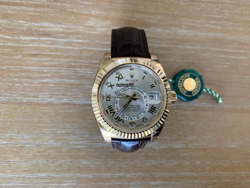 Durable Fake Rolex Sky-dweller 326138 Caliber 9001 Automatic Movement 42mm Yellow Gold Case Mens/unisex Watch - Image 6