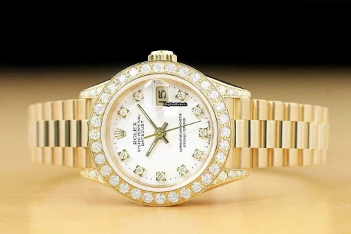 Exquisite Replica Rolex Lady-datejust 69178 Caliber 2135 Automatic Movement 26mm Yellow Gold Case Womens Watch - Image 3
