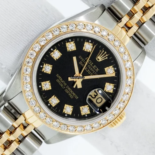 Cheap Knockoff Rolex Lady-datejust 69173 Caliber 2135 Automatic Movement 26mm Gold/steel Case Womens Watch