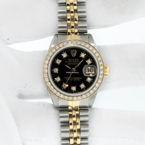 Cheap Knockoff Rolex Lady-datejust 69173 Caliber 2135 Automatic Movement 26mm Gold/steel Case Womens Watch - Image 3