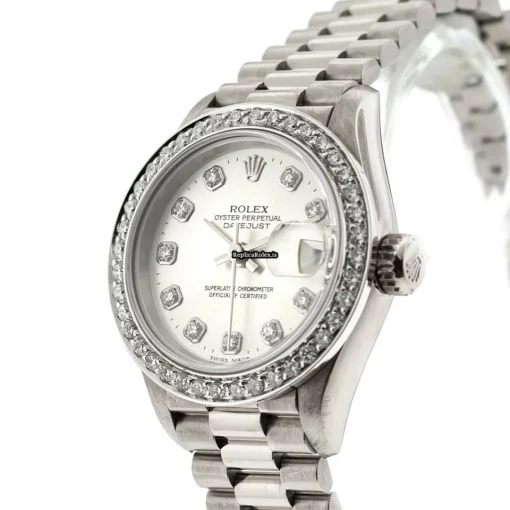 Affordable Fake Rolex Lady-datejust 79179 Automatic Movement 26mm White Gold Case Womens Watch