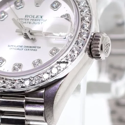 Affordable Fake Rolex Lady-datejust 79179 Automatic Movement 26mm White Gold Case Womens Watch - Image 4