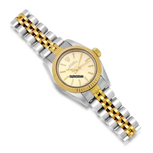Lovely Fakes Rolex Oyster Perpetual 67193 Caliber 2130 Automatic Movement 26mm Gold/steel Case Womens Watch