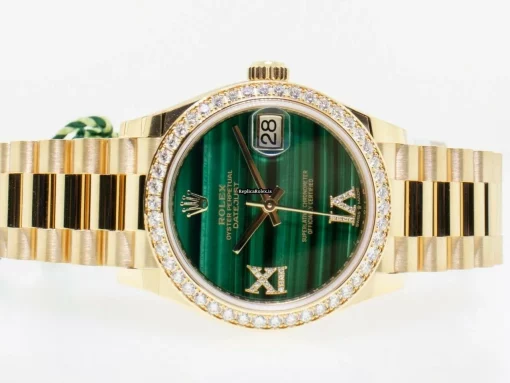 Lovely Replica Rolex Lady-datejust Caliber 2236 Automatic Movement 36mm Yellow Gold Case Womens Watch - Image 4