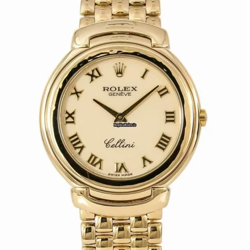 Amazing Replica Rolex Cellini Aug-21 Quartz Movement 37mm Yellow Gold Case Mens/unisex Watch - Image 4