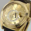 Offering Fake Rolex Sky-dweller 326138 Automatic Movement 42mm Yellow Gold Case Mens/unisex Watch