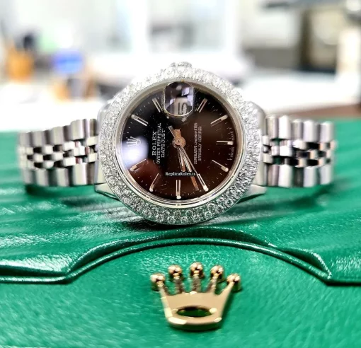 Incredible Replica Rolex Oyster Perpetual Lady Date 69240 Caliber 2135 Automatic Movement 26mm Steel Case Womens Watch - Image 6