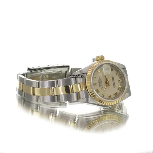 Excellent Imitation Rolex Lady-datejust 69173 Caliber 2135 Automatic Movement 26mm Gold/steel Case Womens Watch - Image 8