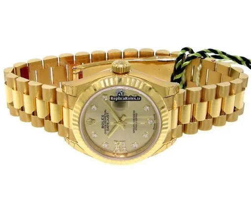 Trustworthy Fake Rolex Lady-datejust 279178 Automatic Movement 28mm Yellow Gold Case Womens Watch - Image 3