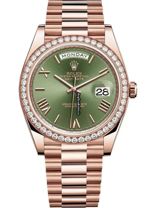 Unique Fake Rolex Day-date 40 228345rbr Automatic Movement 40mm Rose Gold Case Mens/unisex Watch