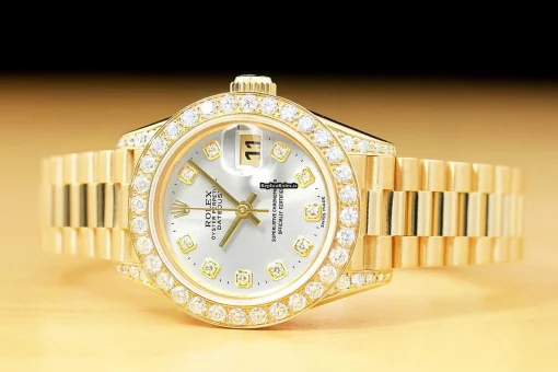 Fabulous Replica Rolex Lady-datejust 69178 Caliber 2135 Automatic Movement 26mm Yellow Gold Case Womens Watch - Image 3